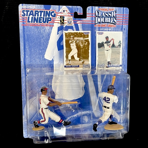 1997 Starting Lineup HANK AARON & JACKIE ROBINSON Classic Doubles Figure 2-Pack - Picture 1 of 1